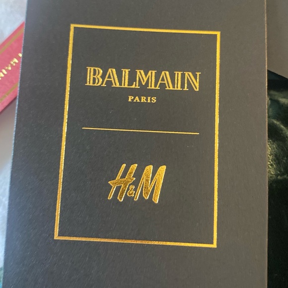 NEW WITH TAGS BALMAIN x H&M Green Velvet Minidress - Limited Edition - Size 4 - Picture 11 of 16